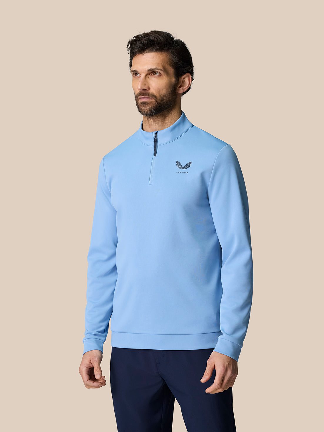 Golf Club Classic Half Rits Top - Hemelblauw
