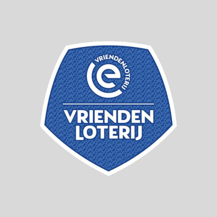 Blue shield Eredivisie badge with the VriendenLoterij logo in white.