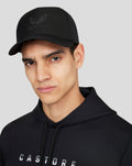 Zwarte Castore Performance Cap met vijf panelen en verstelbare plastic sluiting