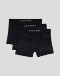 Set of three black Castore boxer shorts with elastic waistbands