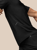 Close-up of black Apex Training T-Shirt showing underarm mesh panels and the Aeromesh label
