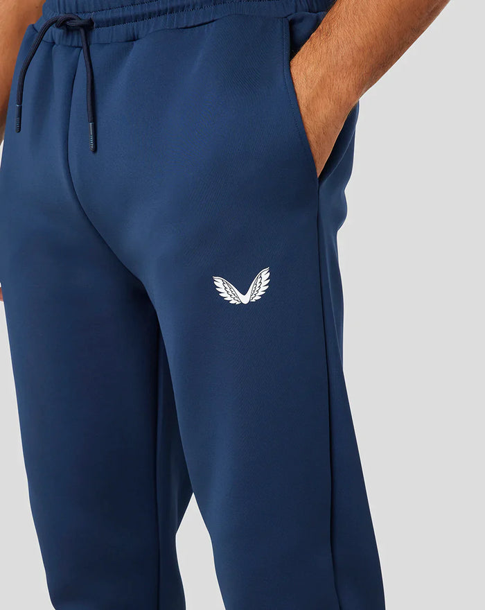 Blue Ore Capsule men's joggers with drawstring waist and white wing logo on the thigh