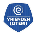 Blue shield Eredivisie badge for VriendenLoterij 26/27 season with white logo and text