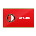 Red Feyenoord gift card with club crest on the left and Gift Card text on the right