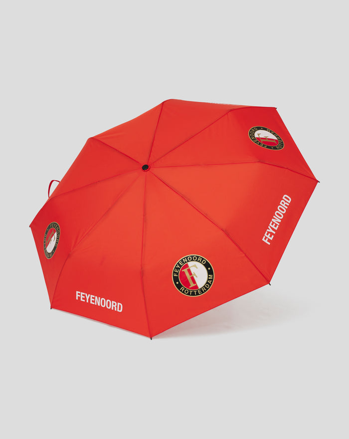 Open red Feyenoord umbrella with logo visible on the canopy