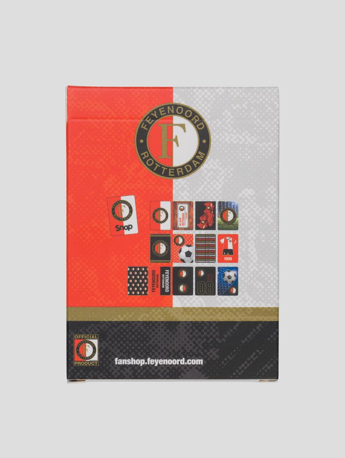 Feyenoord SNAP product box with large crest and grid of sample cards on red and gray packaging