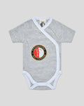 Gray baby romper featuring the Feyenoord circular logo on the chest