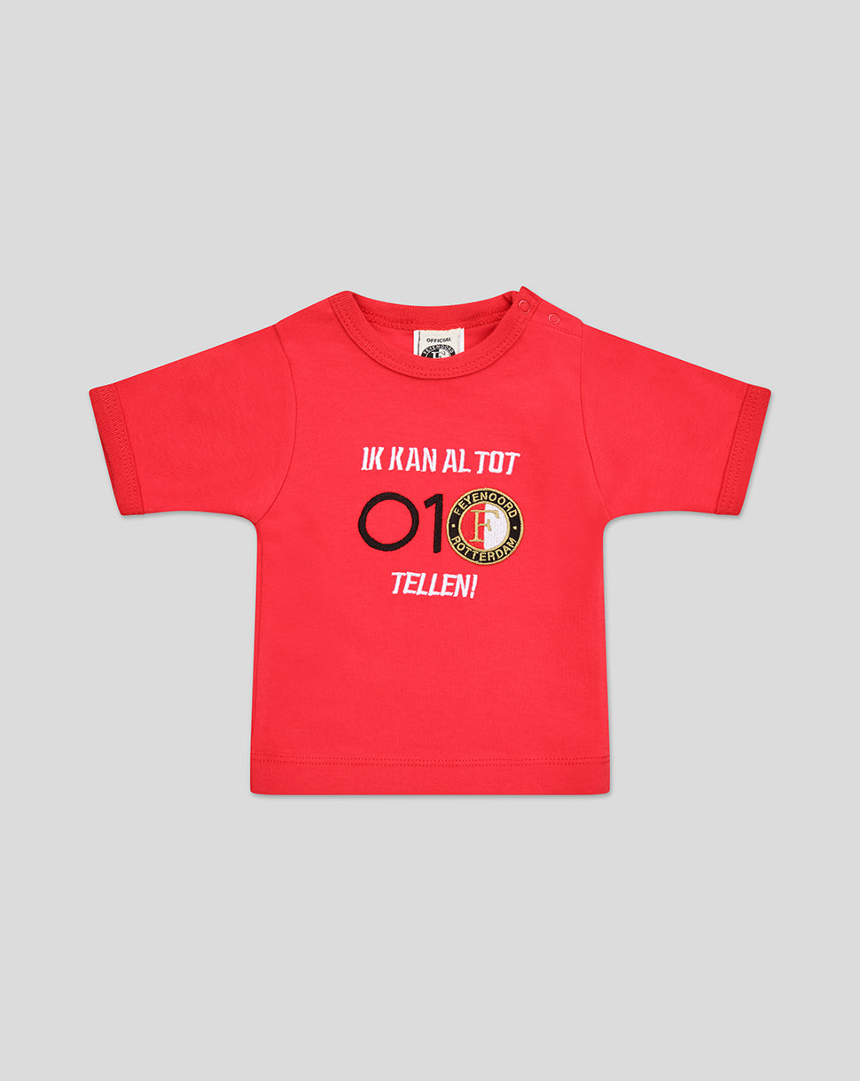 T-shirt Baby can already count to 010 Red km 25/26