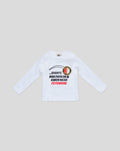 Wit baby T shirt met Feyenoord badge en tekst op de voorkant