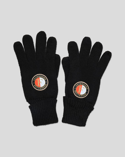 Gloves Woven Label Kids, Black S-M 25/26