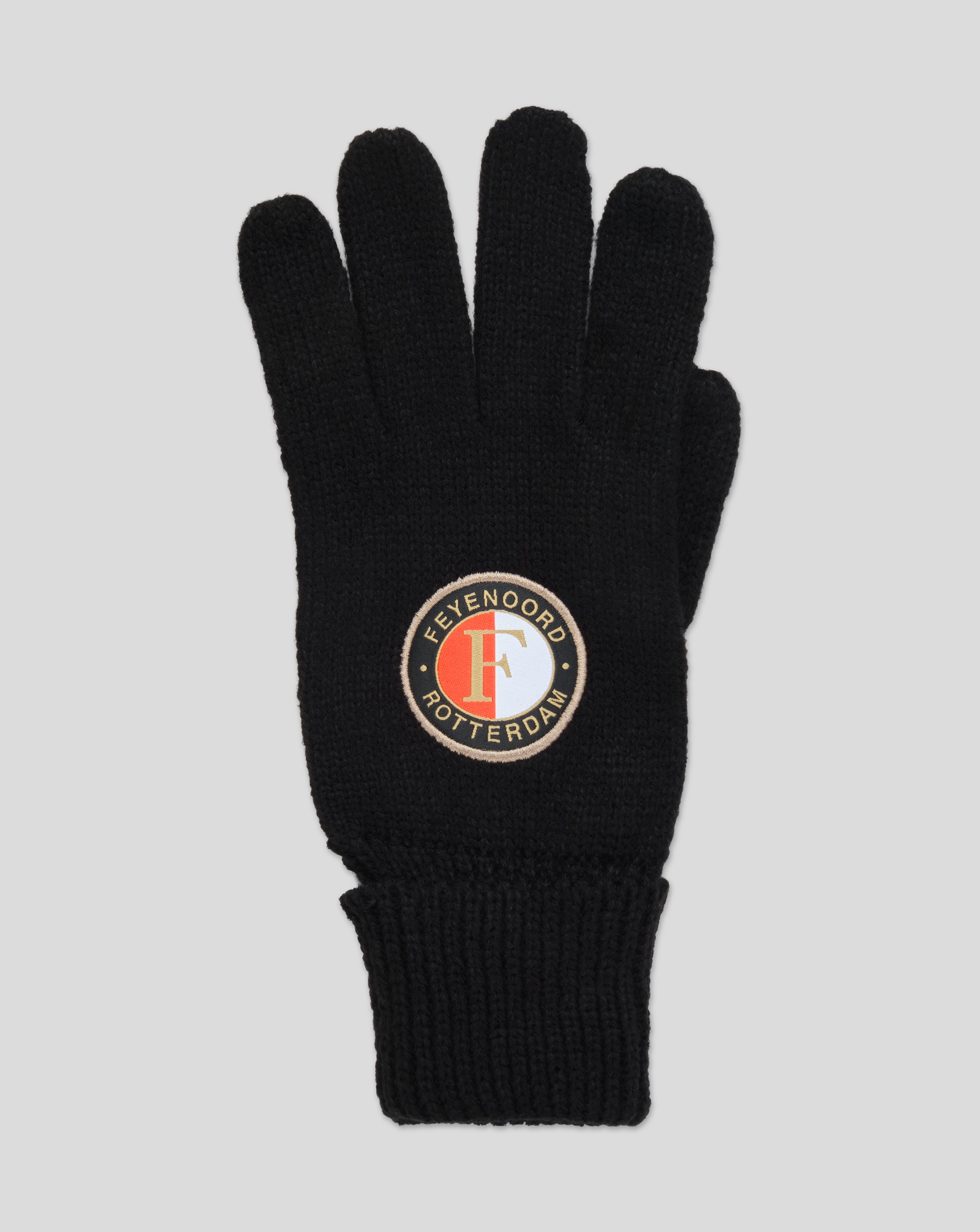 Gloves Woven Label Kids, Black S-M 25/26