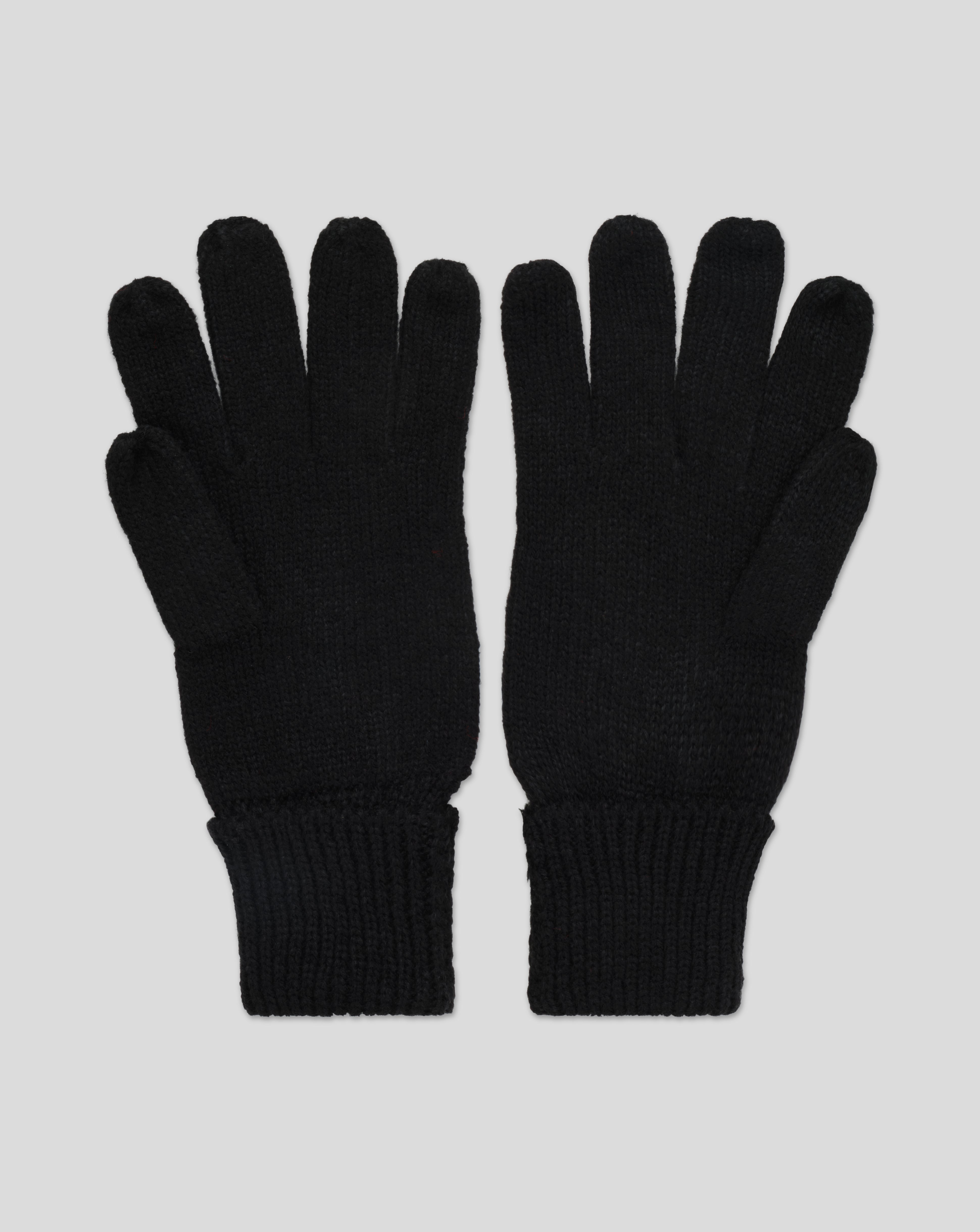 Gloves Woven Label Adult, Black S-M 25/26