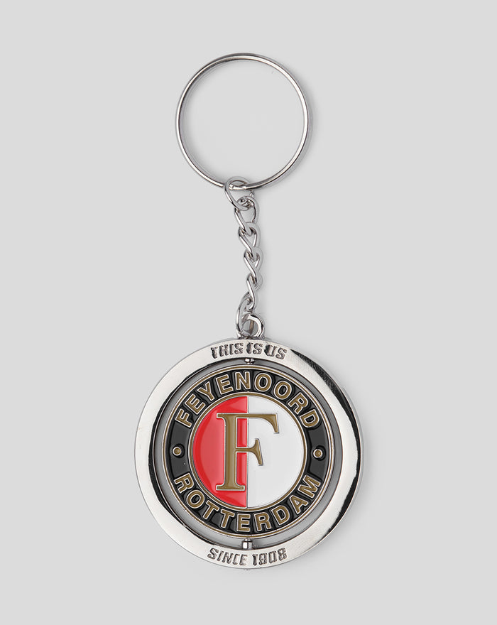 Feyenoord spinner logo keychain with circular emblem and attached chain
