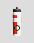 750 ml witte waterfles met Feyenoord Rotterdam branding rode dop en rode verticale blokken logo op fles