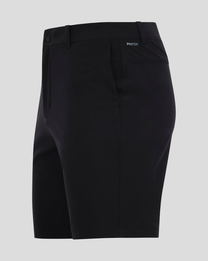 Back view of FEYENOORD golf shorts showing PROTEK branding and a side zip pocket