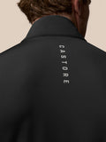 Back view of a black Golf Pinnacle Gilet showing vertical Castore branding along the back