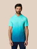 Man in Club Grafische Polo Licht Aqua met ombre print en Castore-logo op borst