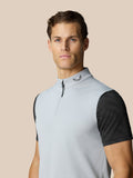 Light gray Club Half Zip Gilet with a high collar and sleeveless design; Castore logo at the neck and back.