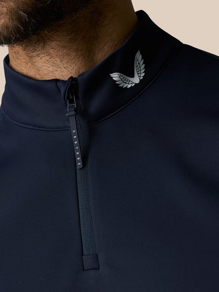 Club Halve Rits Gilet - Marineblauw