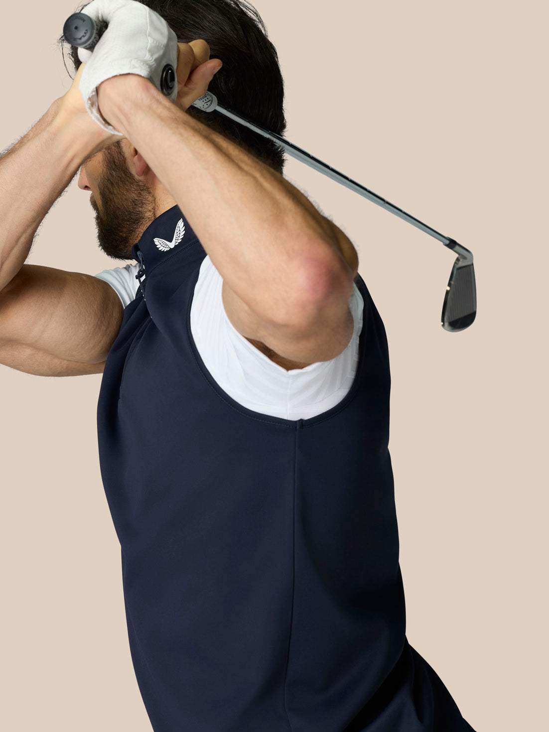 Club Halve Rits Gilet - Marineblauw
