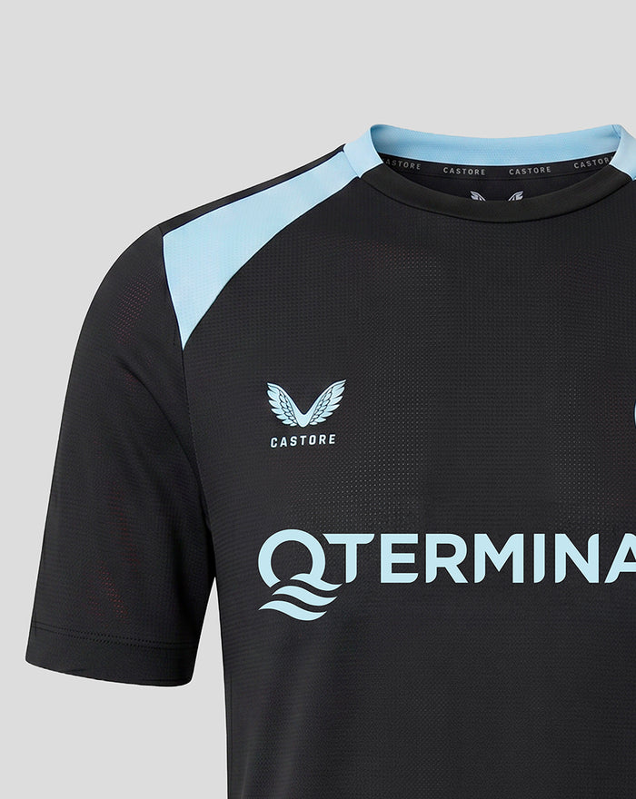 Front view of Feyenoord training jersey with light blue shoulder panels and large TERMINALS logo across the chest