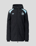Junior Feyenoord Training padded jacket with hood in dark navy and light blue shoulder panels.