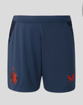 Back view of navy Feyenoord Derde Short 2026-2027 for juniors showing the club crest and Castore logo
