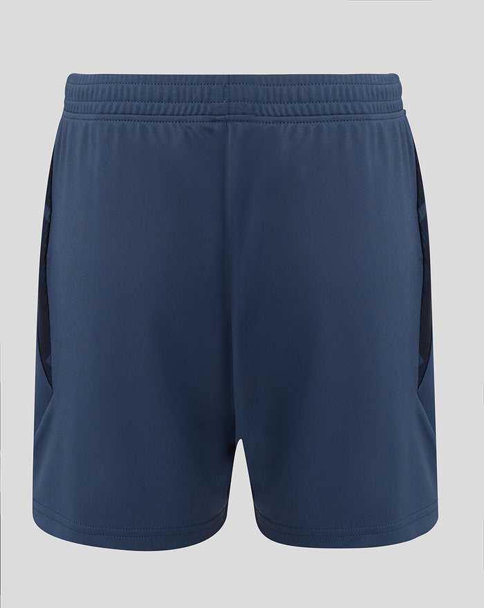 Back view of navy Feyenoord Derde Short for juniors with an elastic waistband and side panels