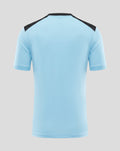 Back view of light blue Feyenoord training shirt with black shoulder panels