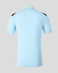 Back view of the light blue Feyenoord training polo showing black shoulder panels