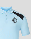Light blue Feyenoord training polo with a black shoulder panel and left chest club crest