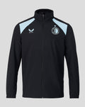 Feyenoord trainingscoach regenjas 2026-2027 voor mannen donkerblauw met lichtblauwe schouders en borstlogo