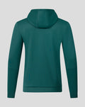 Back view of green Feyenoord Travel hoodie for men with hood and full zip