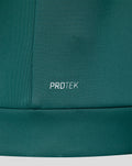 Close-up of ProTEK branding on the green Feyenoord Travel hoodie