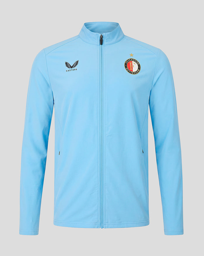 Light blue Feyenoord men's matchday jacket with full front zipper and club crest