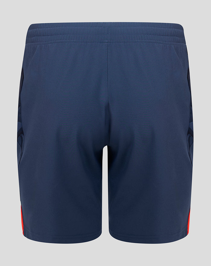 Back view of navy Feyenoord Pro Derde Short 2026-2027 with elastic waistband and red side trim