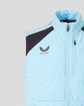 Lightweight light blue Feyenoord training gilet with black shoulder panels and a full zipper