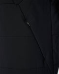 Close-up of black Feyenoord training jacket fabric with an angled zip pocket detail