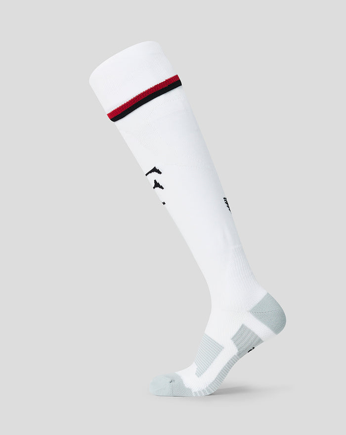 White Feyenoord Thuis Wissel Kousen for adults with a red and black top stripe and Castore logo on the calf