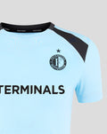 Light blue Feyenoord training shirt for women with black shoulder panels and the Feyenoord crest on the left chest