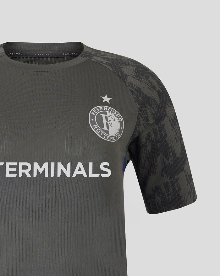 Dark grey Feyenoord Coaches Training Tee with Castore on right chest and Feyenoord crest on left TERMINALS across front.