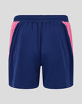 Back view of navy women’s Feyenoord training shorts with pink side panels and Castore logo on the right leg