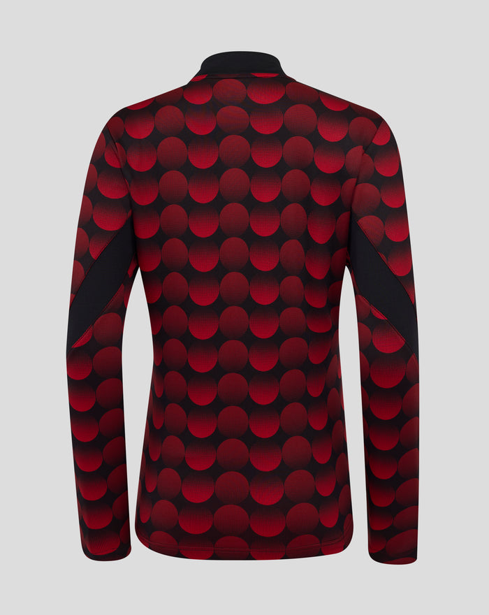 Back view of the women's Feyenoord Matchday Midlayer Top with red circular pattern.