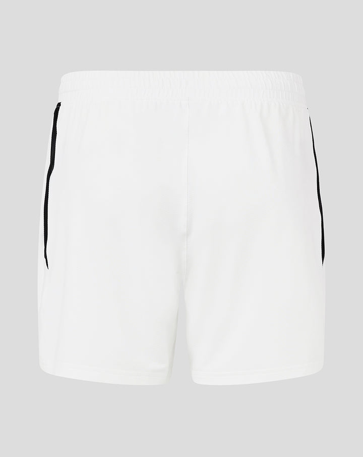 Back view of white Feyenoord Pro women's third shorts with black side piping.