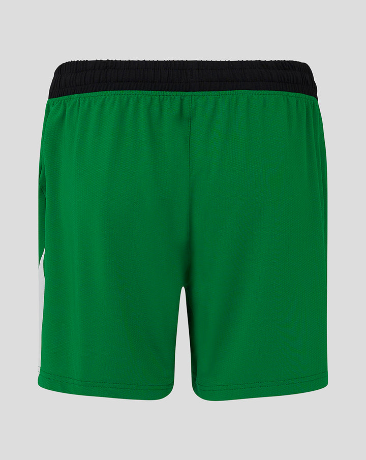 Front view of green Feyenoord Pro Third Short with the Feyenoord crest on the left thigh and Castore logo on the right thigh.