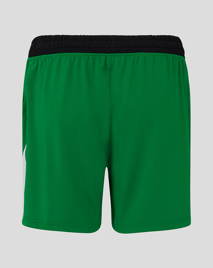 Front view of green Feyenoord Pro Third Short with the Feyenoord crest on the left thigh and Castore logo on the right thigh.