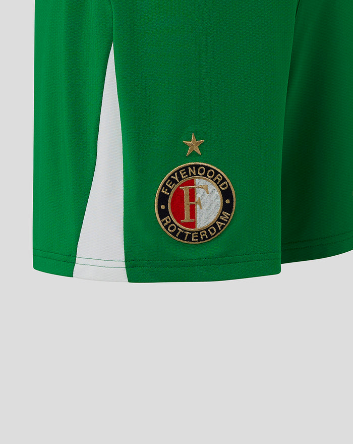 Green Feyenoord Pro Derde Short for men with the club crest on the right thigh and Castore logo on the left thigh.