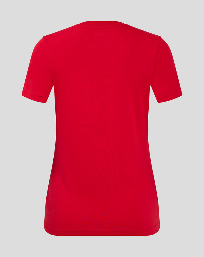 Back view of the red Feyenoord core logo T-shirt for women