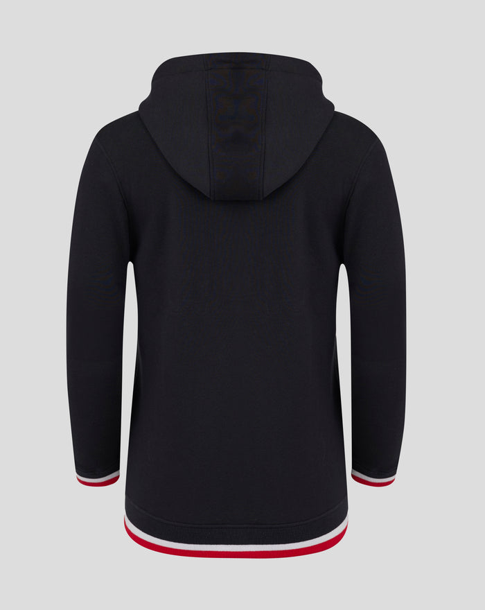 Back view of a dark navy Feyenoord Classic Full Zip Hoodie for women with hood