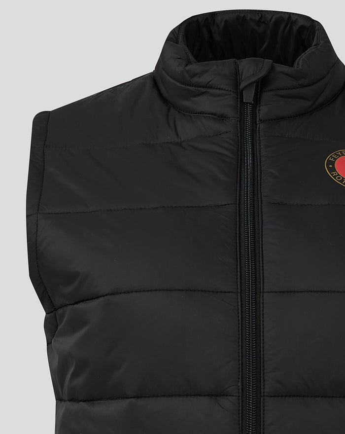 Feyenoord Core women's gilet in black with padded quilting and zip front